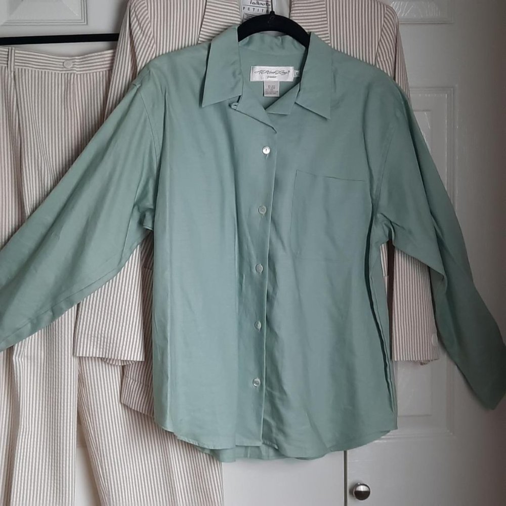 Eddie Bauer AWL Linen Long-Sleeve Sage Camp Shirt Size 6P